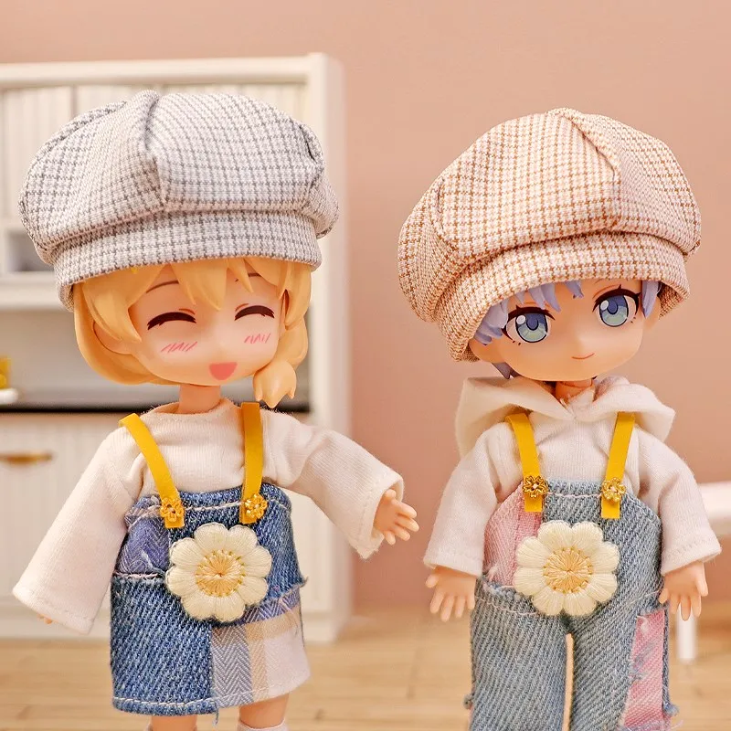 Ob11 Baby Figure ob11 Accessories Hat Plaid Beret Wear obitsu 11 Molly Gsc 1/12 BJD Doll Accessories Clothing BJD Baby Clothes