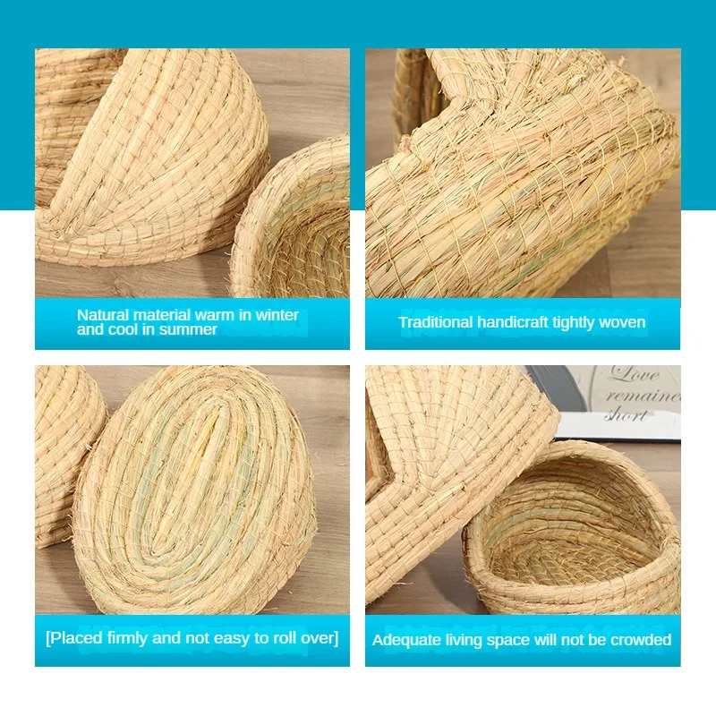 Grass Woven Bird Nest Rabbit Grass Nest Grass Mat Hamster Accessories Slippers Rabbit Nest Rabbit Winter Warm Pet Supplies