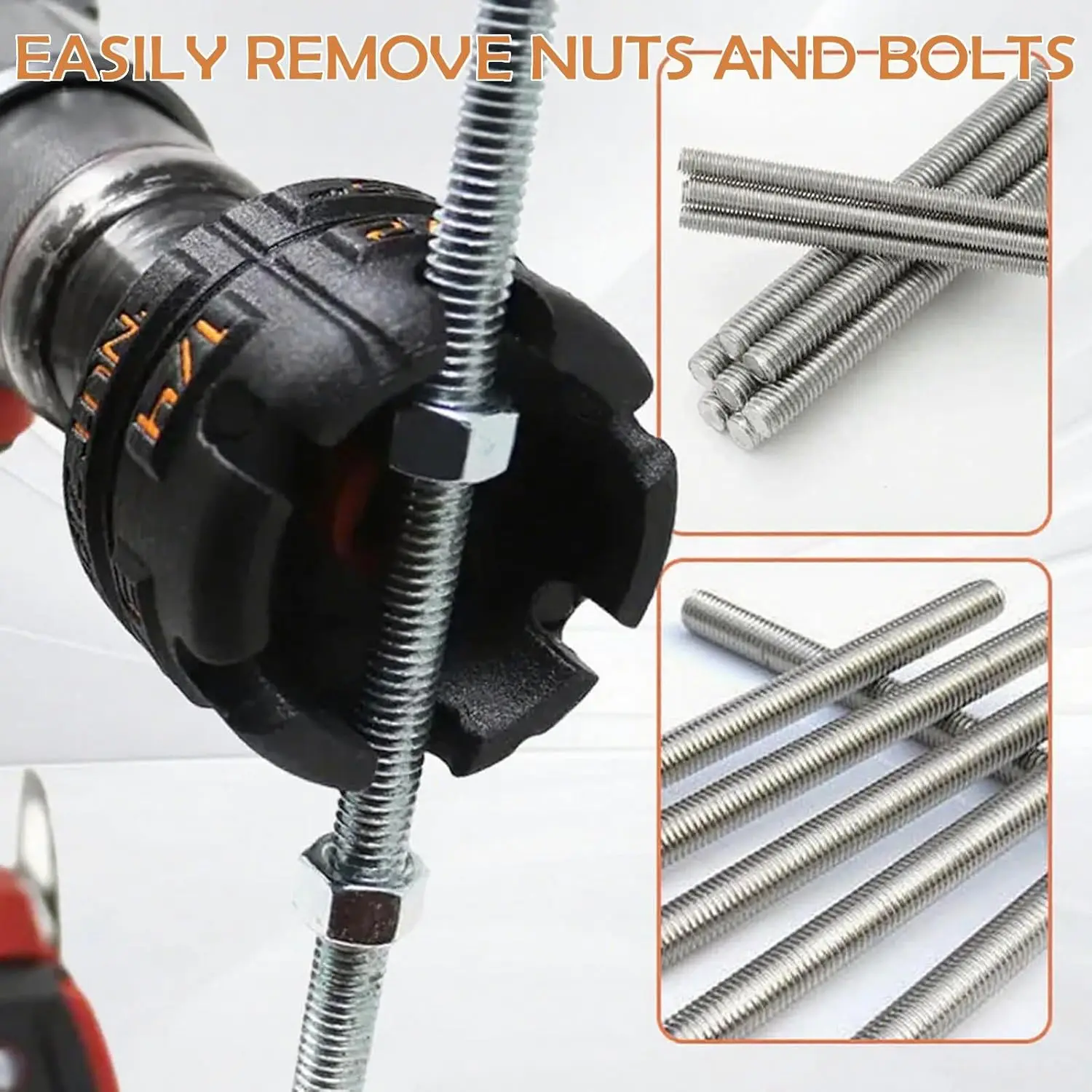 Nut Zipper Drill Attachment for Fast Nut and Bolt Removal, Aluminium Alloy Hex Shank Nut Driver, Nuts Remover Bolt Extractor