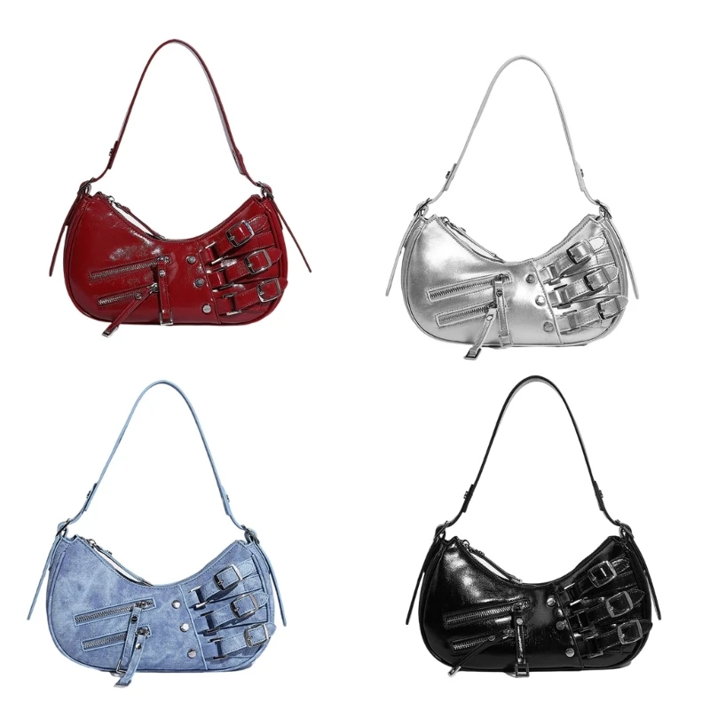 

Fashion Underarm Bag Armpit Bag Shoulder Bags Handbag Solid Color PU Leather Bag for Travel 066F