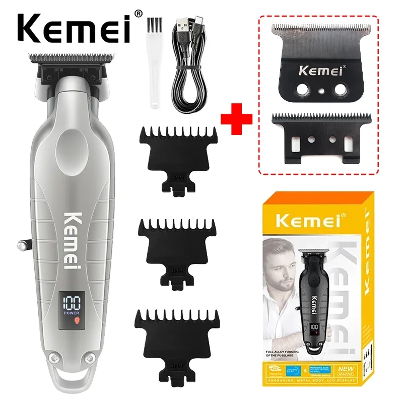

Kemei 2293 Профессиональный триммер для бороды, мужской парикмахерский аккумуляторная машинка для стрижки волос с нулевым зазором, беспроводная машинка для стрижки волос