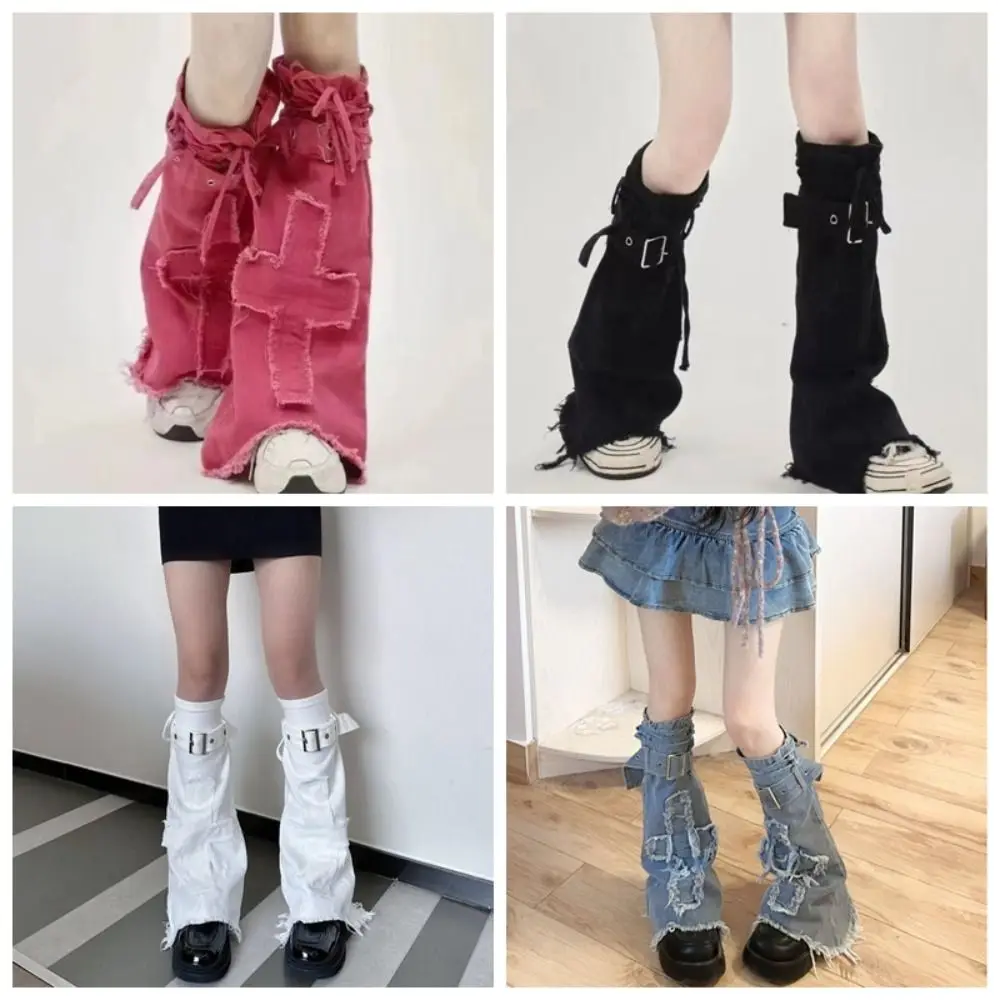 Trendy Y2k Cross Leg Warmers Spicy Girl JK Y2k Stockings Retro Lolita Long Stockings Fall Winter
