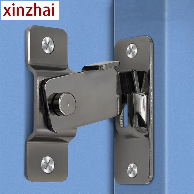 Stainless Steel 90-degree Door Buckle Sliding Door Lock Door Latch Safety Anti-theft Lock Right Angle Hasp Buckle