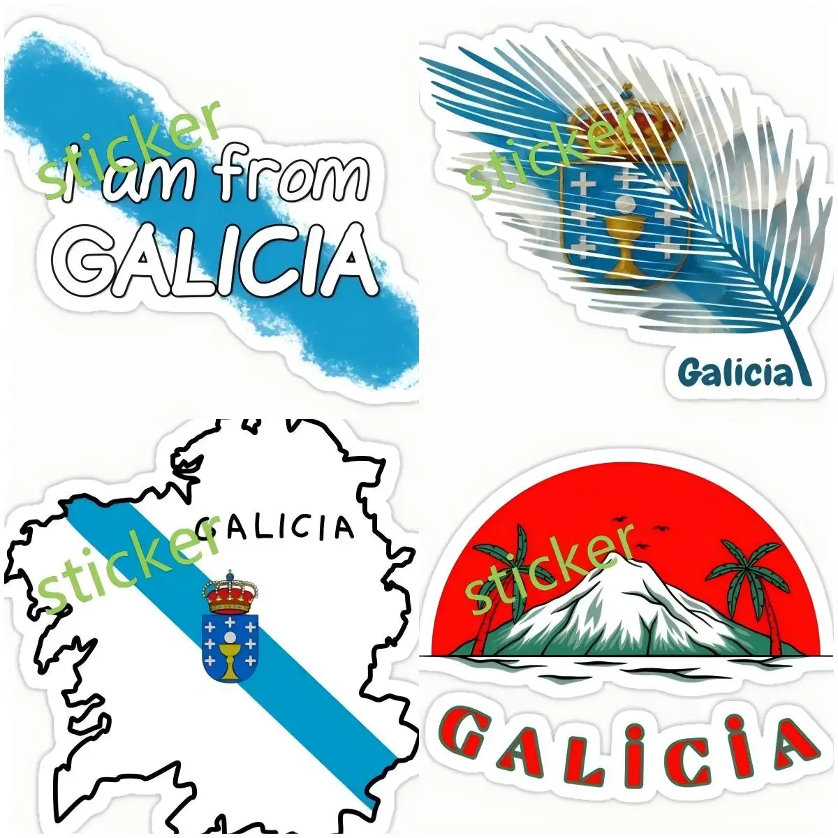 

Galiza GZ Sticker Colorful Car Stickers Walls Doors and Windows Yacht RV SUV Waterproof Decals Accessories