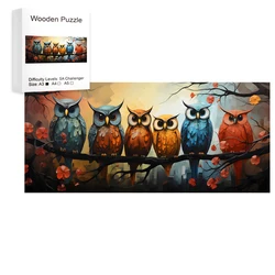 Owl Family ooden Puzzle, Uniquely Irregular Animal Shaped Wooden Jigsaw Puzzles - A Creative Gift For Teenagers & Adults!