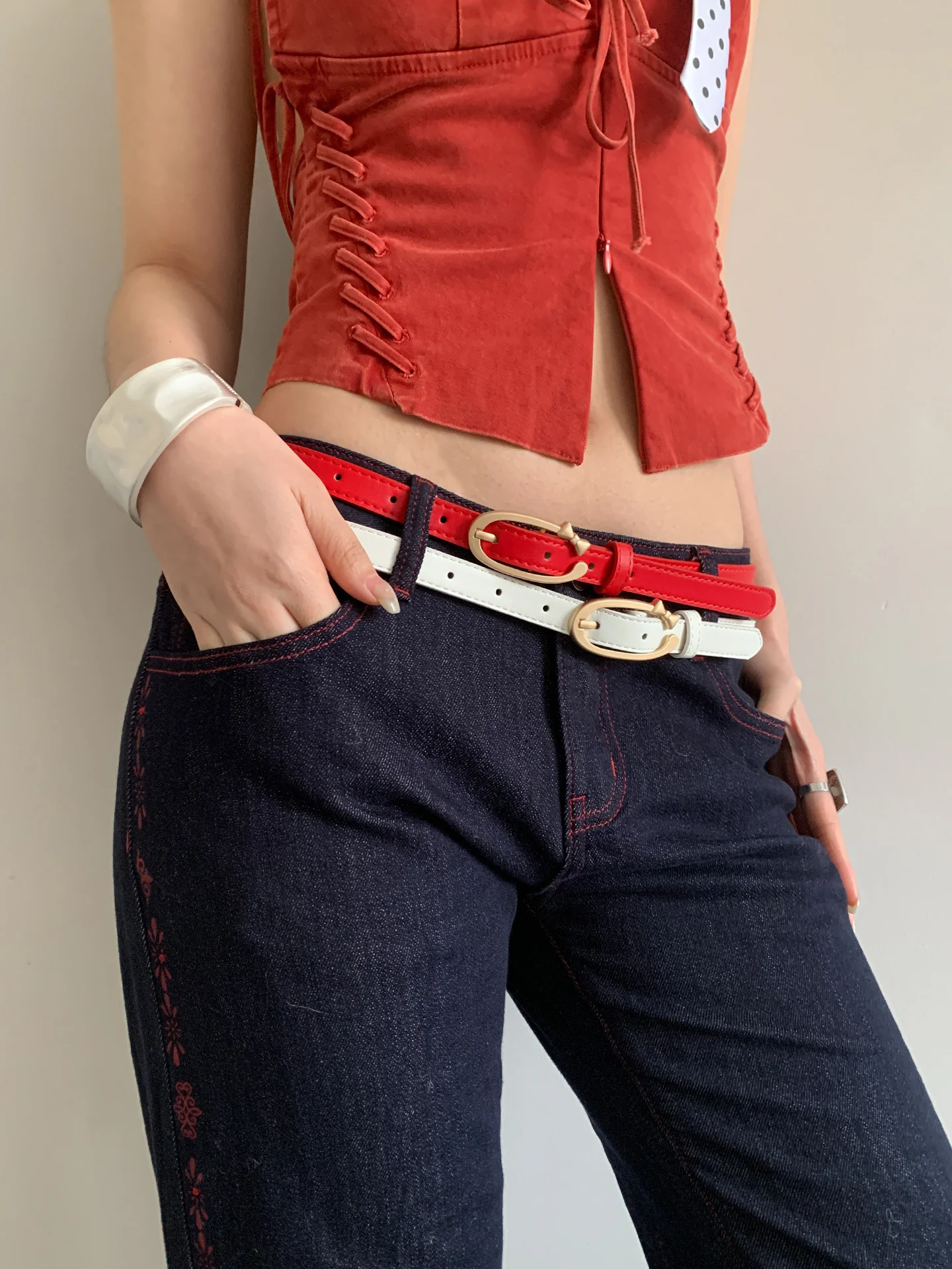 Fashionable Women's Belt Simple And Versatile To Match With Jeans Belt Decoration For Trousers