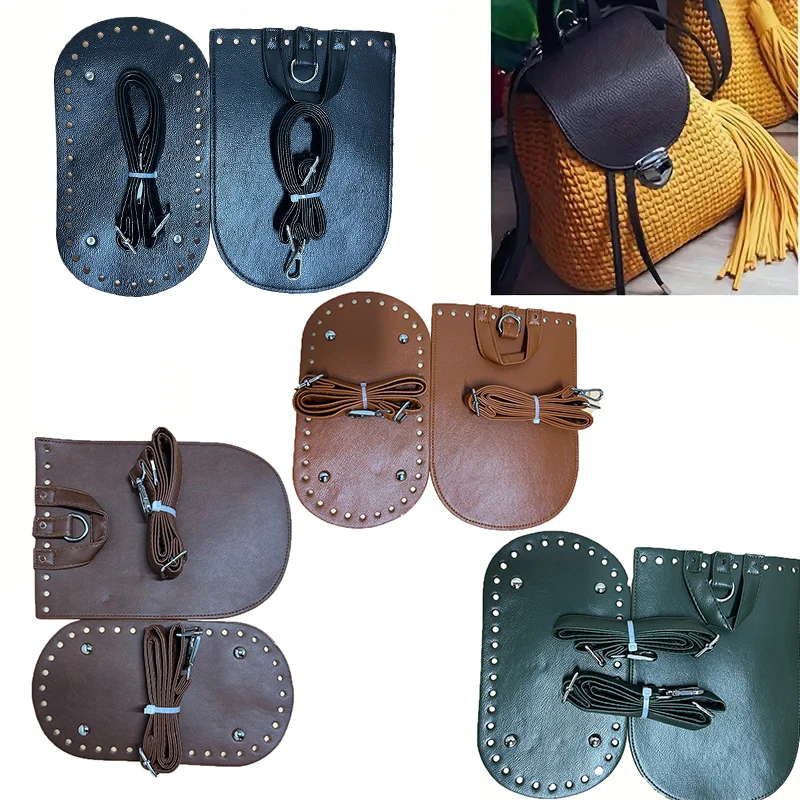 

4Pcs DIY Handmade Backpack Accessories Set Pu Bag Strap Cover Shoulder Strap Backpack Making Accessories