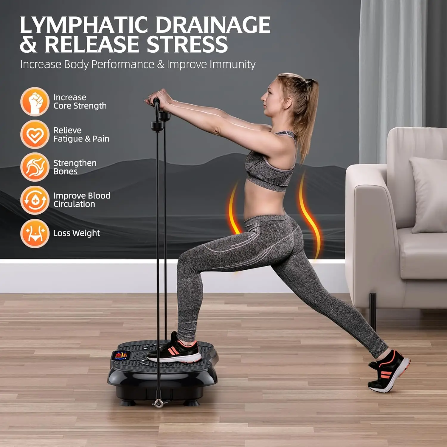 Exercise Machine, PBYRD Lymphatic Drainage Machine for Weight Loss, Full Body Workout Vibrate Fitness Platform, Helps Toning Sha