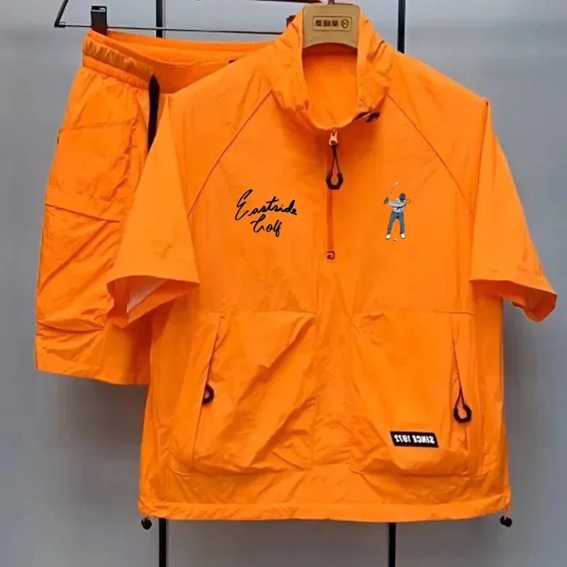 

Men's Golf Suits 2025 New Summer Cool Sports Shorts+ Golf Short Sleeve Casual Two Piece Set Luxury Brand Men's Golf Clothing