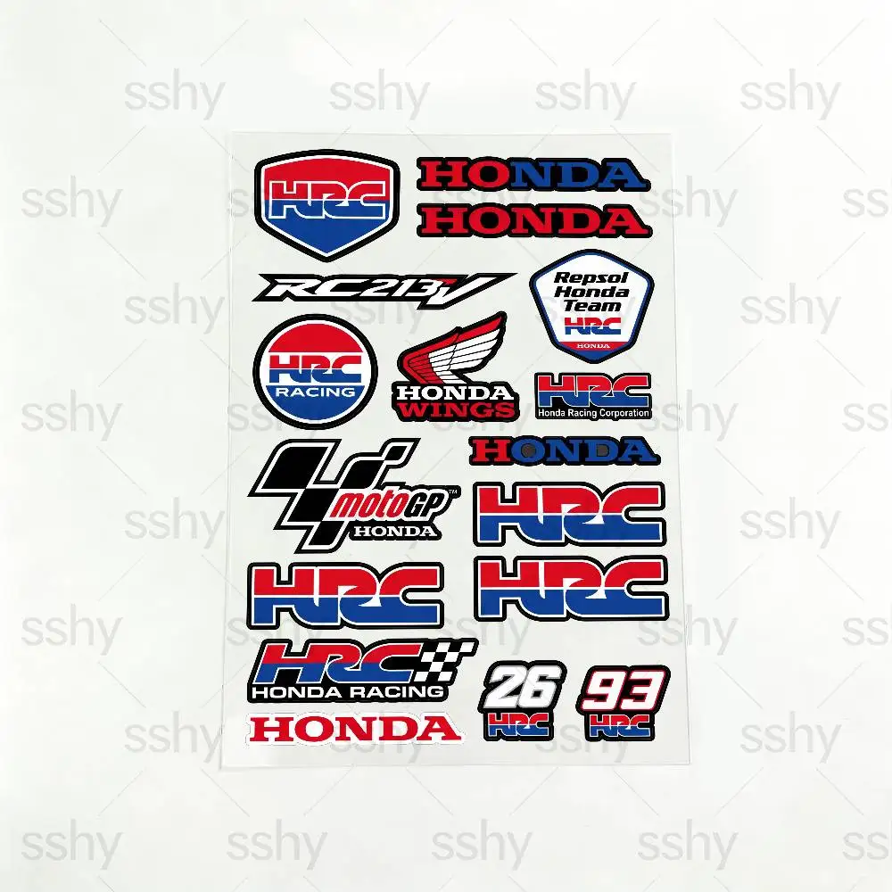 

FOR HONDA HRC H WING Reflective Motorcycle Stickers Waterproof Vinyl Decals for Motorbike Helmet Fuel Tank Bike