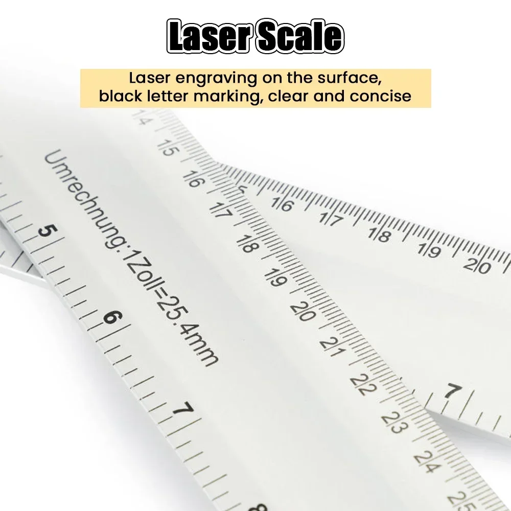 90 Degree Angle Ruler Stainless Steel L Shape Ruler Double Sided Scale Ruler Measuring Tool Metal Straight Woodworking Tools