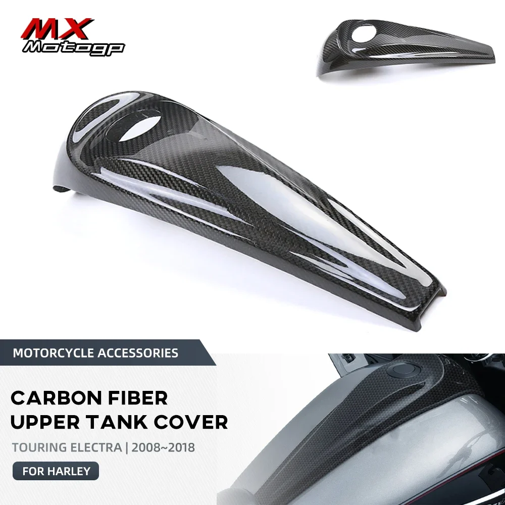 Motorcycle 100% Carbon Fiber Fuel Tank Cover Console Panel Kit For Harley Touring Electra Street Glide Road FLHT FLHX 2008-2018