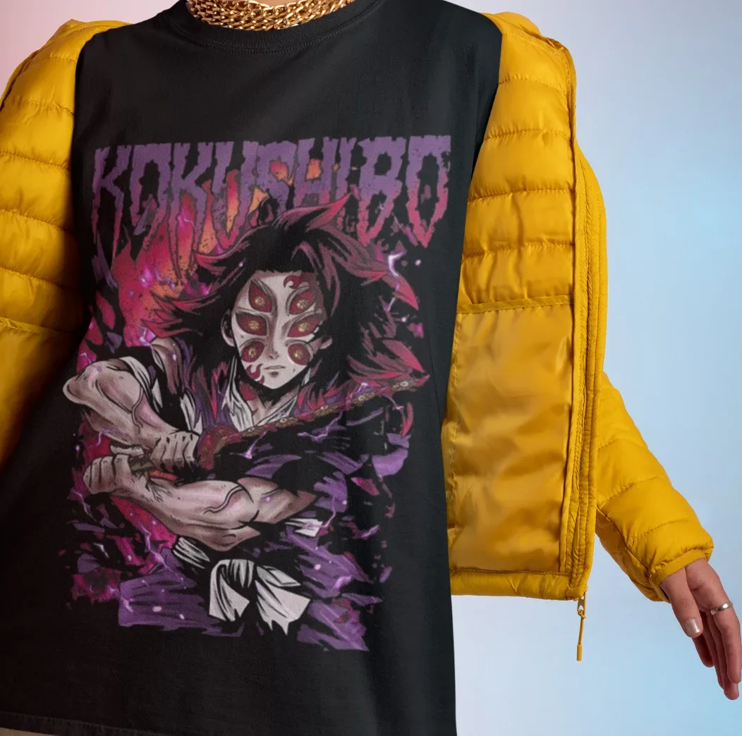 

Kokushibo Shirt 1st Upper Moon Tshirt Muzan Demon Slayer T-Shirt Tanjiro Anime