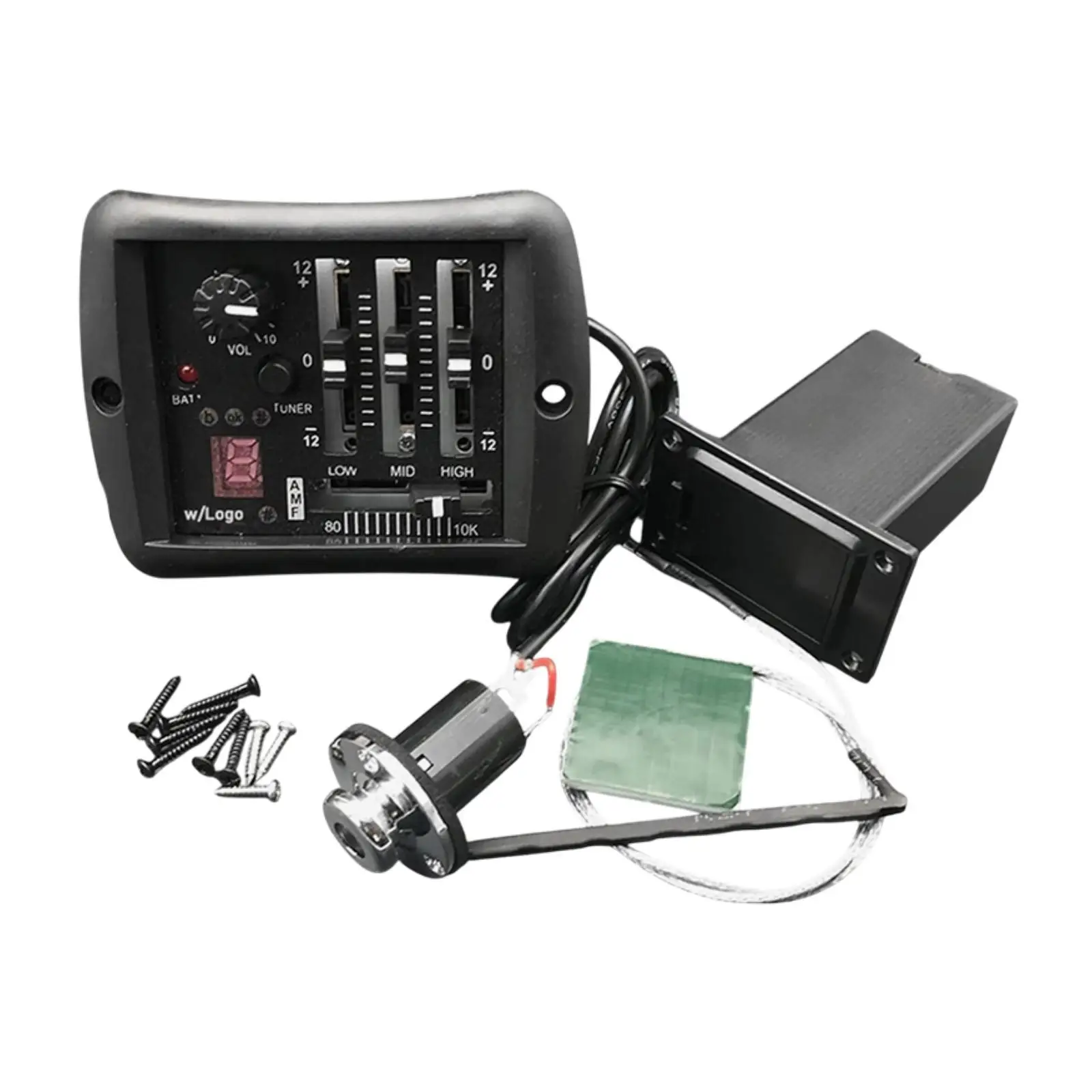 

4 Band EQ Piezo Pickup with LCD Display 4 Band Preamp for Classic Guitar Acoustic Guitar Electric Guitar Accessories Replacment