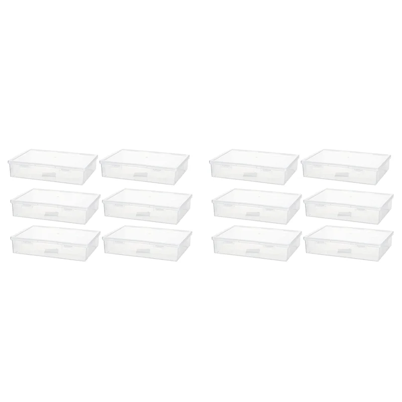 

AB42-12 Pcs 7In X 9In X 2In Plastic Storage Box With Lid Multipurpose Craft Organizer Plastic Containers Clear Pencil Case