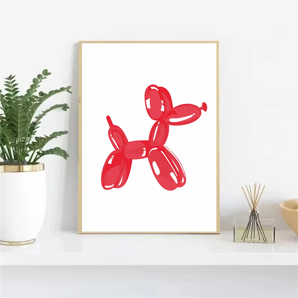 Pink Balloon Dog Printable Wall Art Posters Preppy Bedroom Decor Teens Posters For Dorm Room Dog Print Poster College Apartment