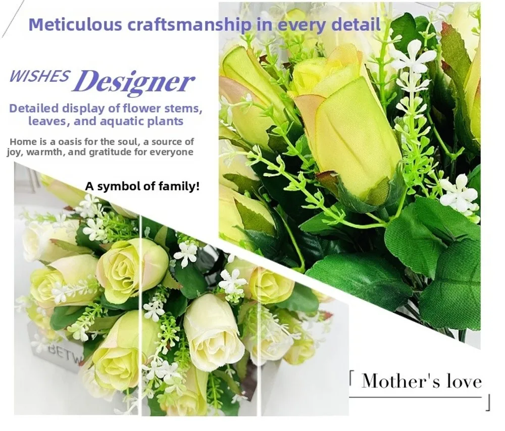 18 Köpfe Echte Glückliche Blumen in 8 Farben für Fotografie und Geschenke, Natürlich Simulierte Mini-Rosen zur Dekoration – Detail 15
