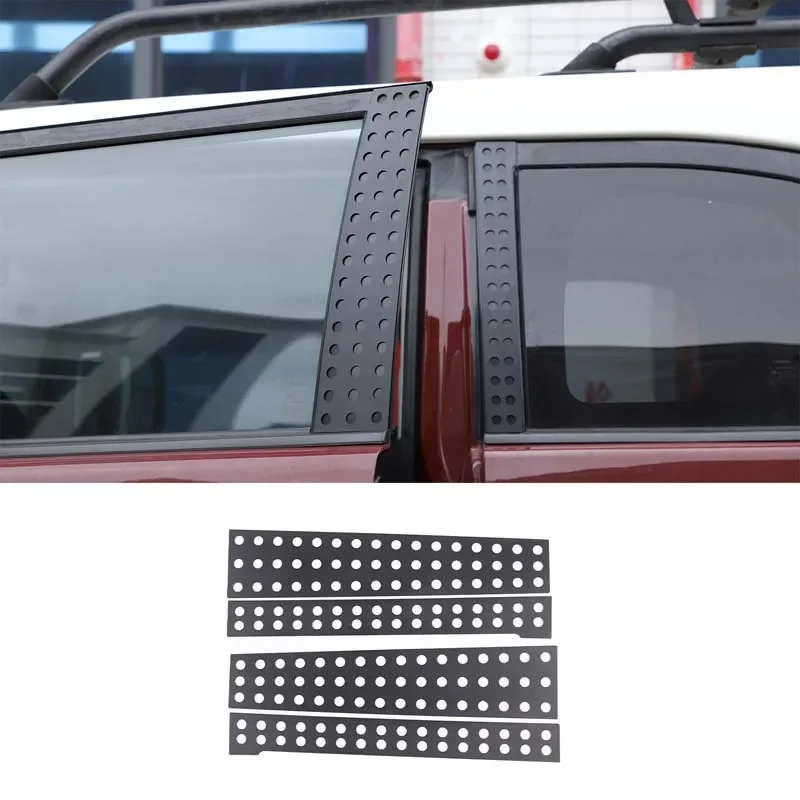 

For 2007-2021 Toyota FJ Cruiser Aluminum alloy black car window B-pillar center pillar decorative plate sticker auto accessories