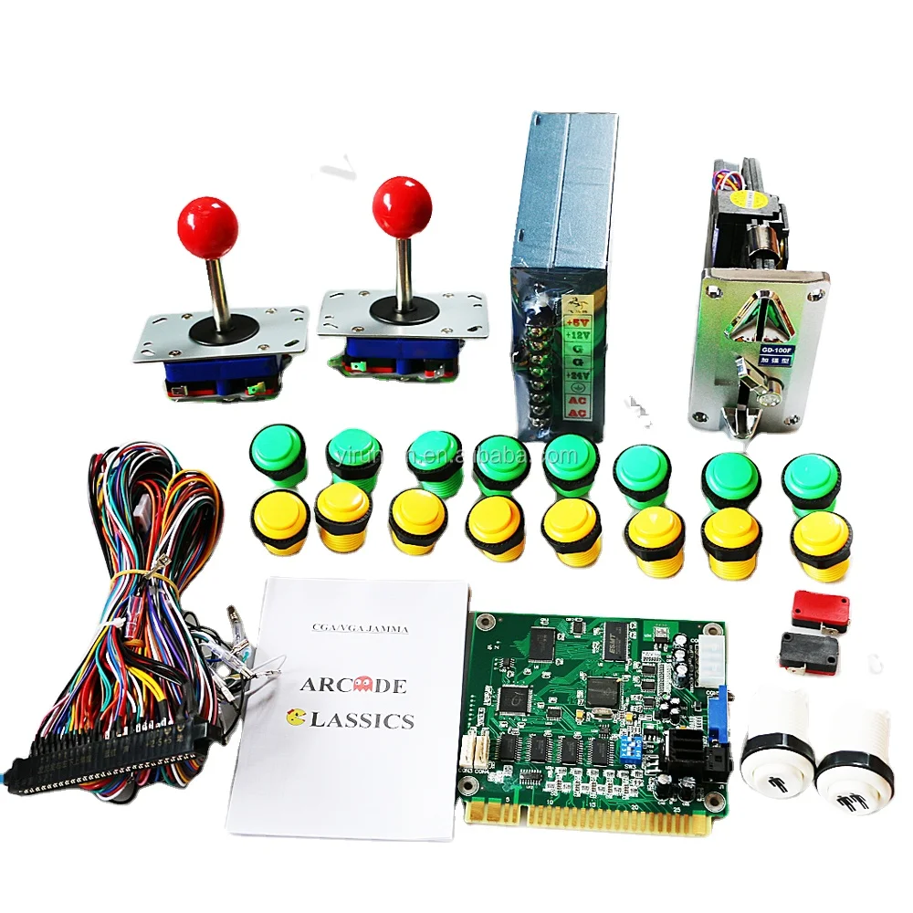 Piezas de juego de salón recreativo DIY incluido con botones de joystick microinterruptor kit de piezas de máquina de tablero multijuego