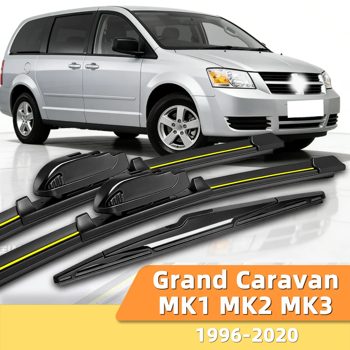 

3PCS Front And Rear Windshield Wipers Suitable For Dodge Grand Caravan MK1 MK2 MK3 1996-2020 Automotive Windshield Accessories