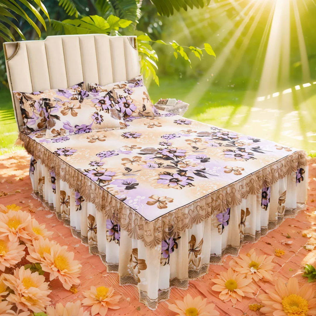 1 피스 스위트 레이스 침대 스커트, 세련된 침대 시트 보호대, 고품질, 미끄럼 방지, 방진, 섹시한 침대 커버, 한국 패션