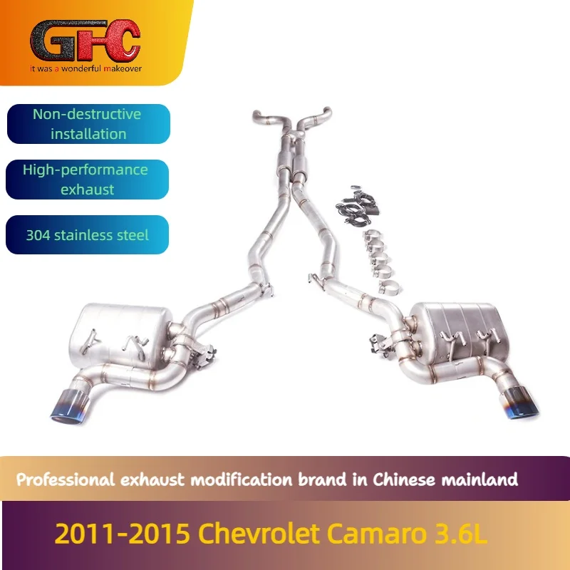 

GFC brand for the 2011-2015 Chevrolet Camaro 3.6L Catback SUS304 high-performance variable valve exhaust with mufflers and tips
