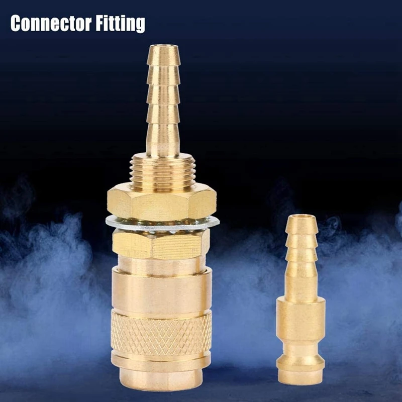 M6 Quick Connector Set, Quick Cooler, For Water-Cooled Gas Connection, For Welding Torch MIG TIG Welding Torch (Gold)