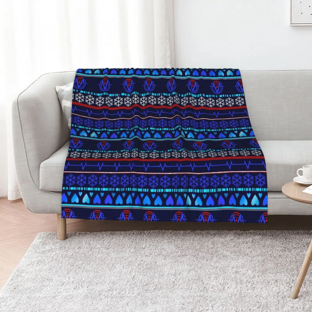 Vox _ Christmas pattern_ Blue edition Throw Blanket Polar For Baby Decorative Beds heavy to sleep Plaid on the sofa Blankets