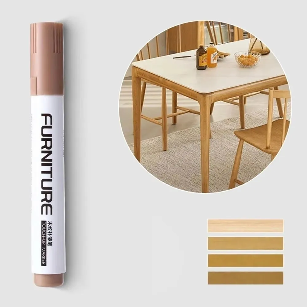 12pcs/set Waterproof Wood Furniture Repair Pen Smooth Color Touch-Up Wood Grain Touch-Up Pen Exposed White Edge Scratches Chips
