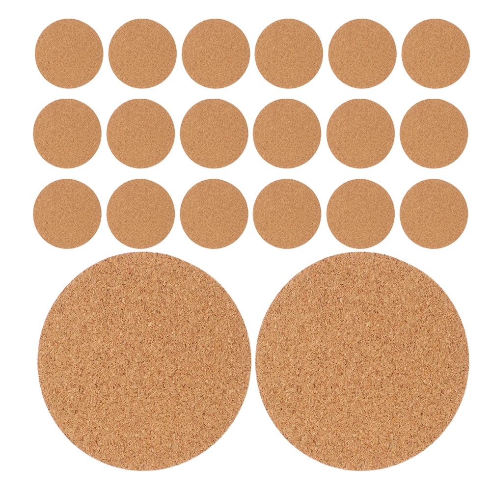 

25pcs Self-Adhesive Cork Round Pads High Shock Absorption Heat Insulation Table Protection For Home Restaurant Office Cork