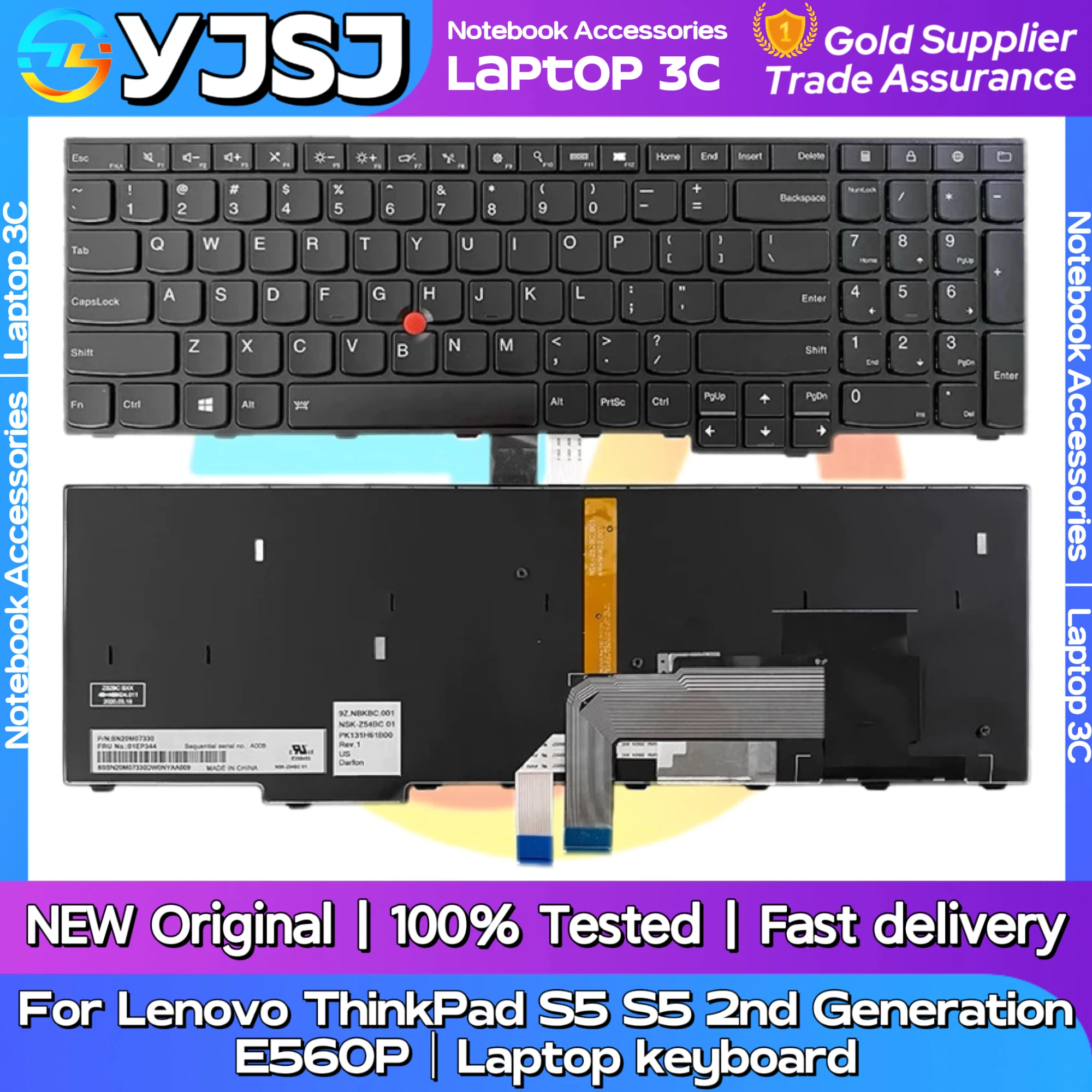 

Новая оригинальная клавиатура для ноутбука Lenovo ThinkPad S5 S5 2-го поколения E560P, клавиатура для ноутбука