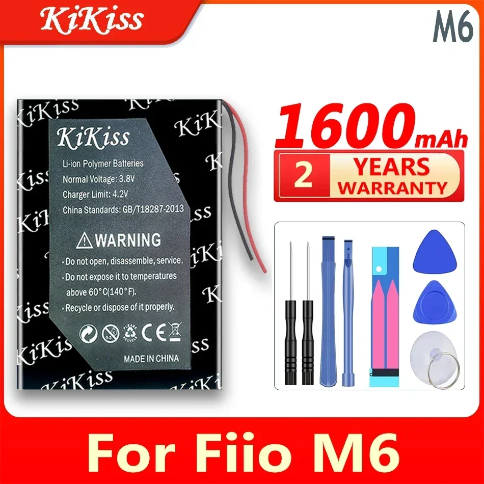 KiKiss High Capacity Battery M 6 1600mAh For Fiio M6 Player Bateria