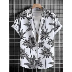 Hawaiian Coconut Tree 3D Print Beach Shirts Men Women Casual Fashion Streetwear Short Sleeve Shirt Harajuku Man Blouse Clothing