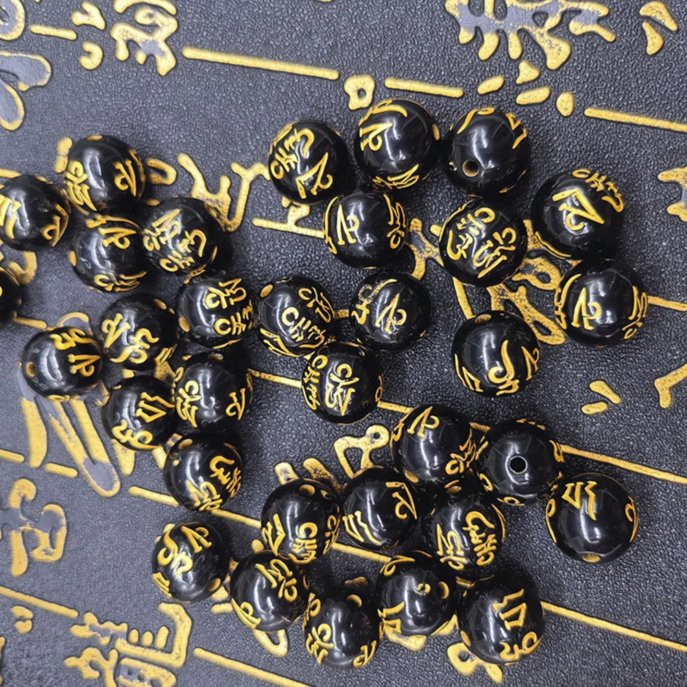 

200pcs Round Shape Buddha Beads Bronzing Design Diy Jewelry Making Supplies Necklace Bracelet Craft Tibetan Buddhist Charms