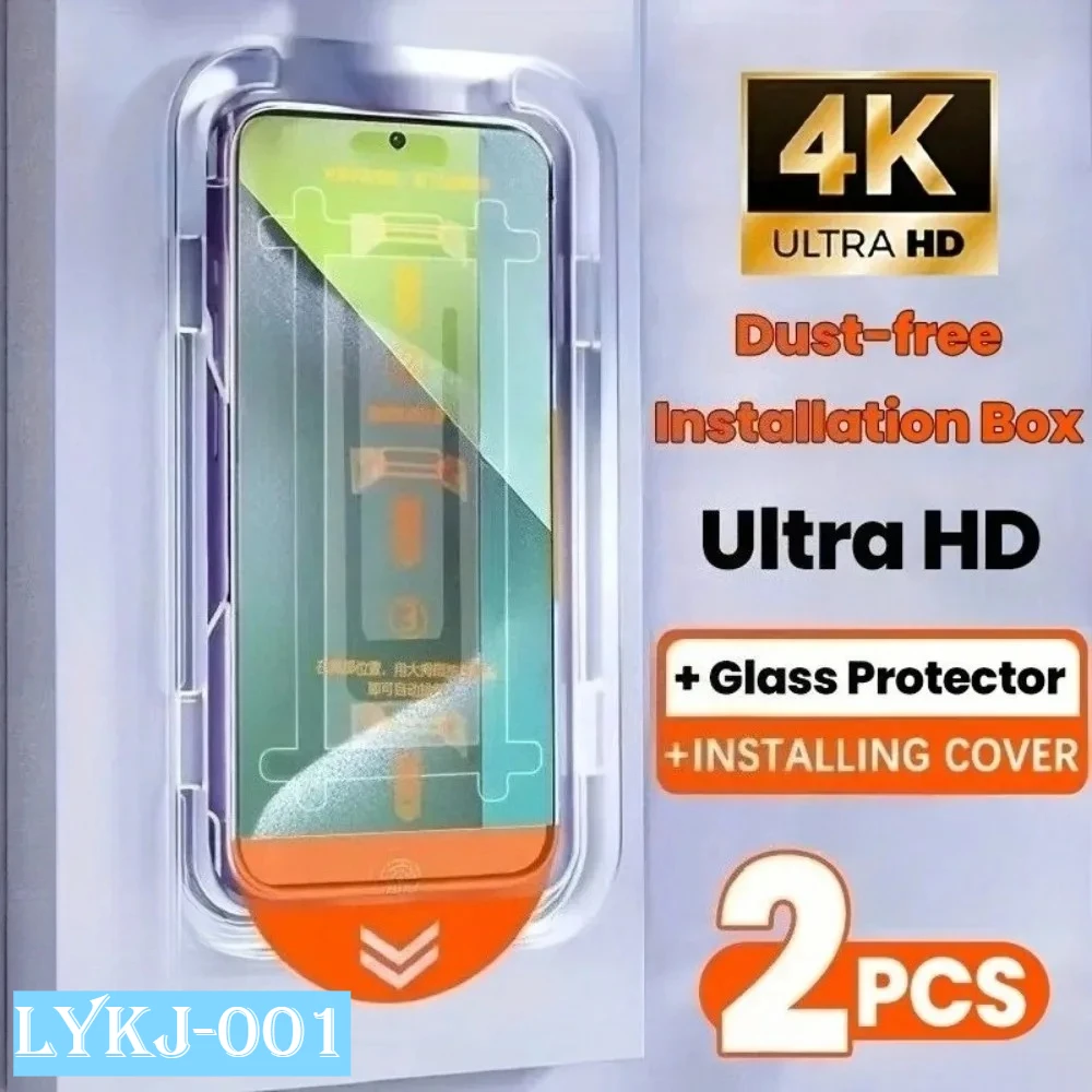 

2Pcs One Cilck Install Tempered Glass for Xiaomi Redmi Note 14 13 Pro Plus 14 12 13 11 Pro Ultra HD Full Cover Screen Protector