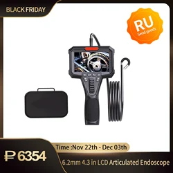 Articulating Borescope with 4.3'' Monitor 1080P 3.9MM HD Steerable Endoscope Camera  with Articulated Probe For Engine Inspect