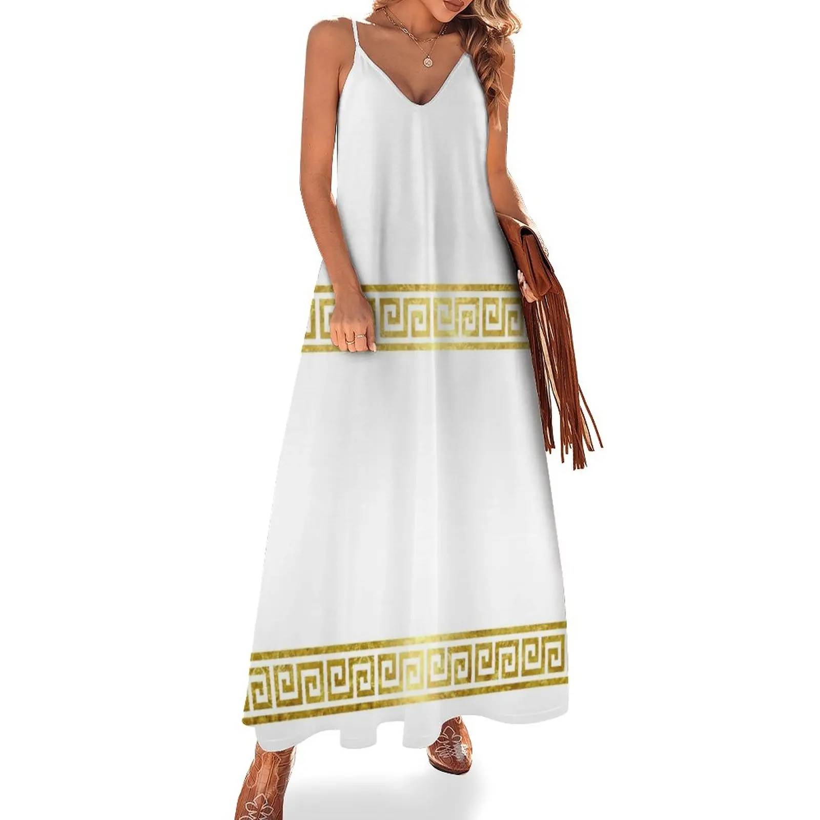 

Greek geometric pattern Sleeveless Dress Dress women Women's clothing