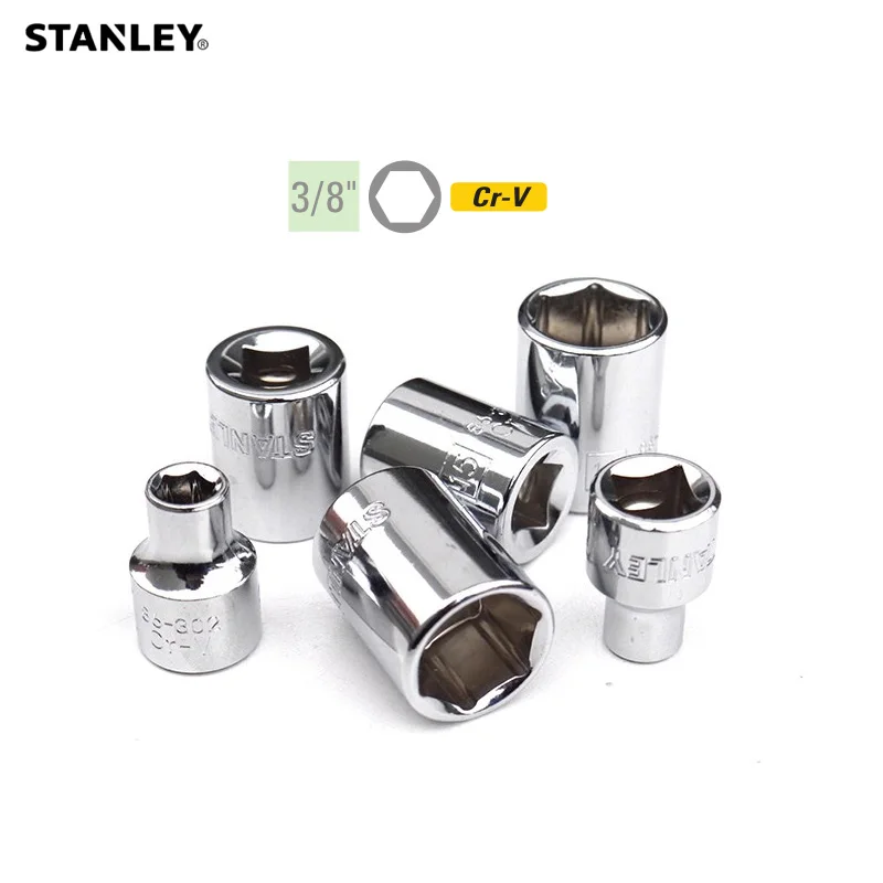 Stanley 1-częściowy 6pt 3/8 napęd 6/7/8/9/10/11/12/13/14/15/16/17/18/19/20/21/22/23/24mm nakrętka nasadowa napęd narzędzia z grzechotką z łbem kwadratowym