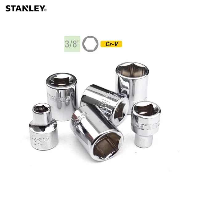 Stanley 1-częściowy 6pt 3/8 napęd 6/7/8/9/10/11/12/13/14/15/16/17/18/19/20/21/22/23/24mm nakrętka nasadowa napęd narzędzia z grzechotką z łbem kwadratowym