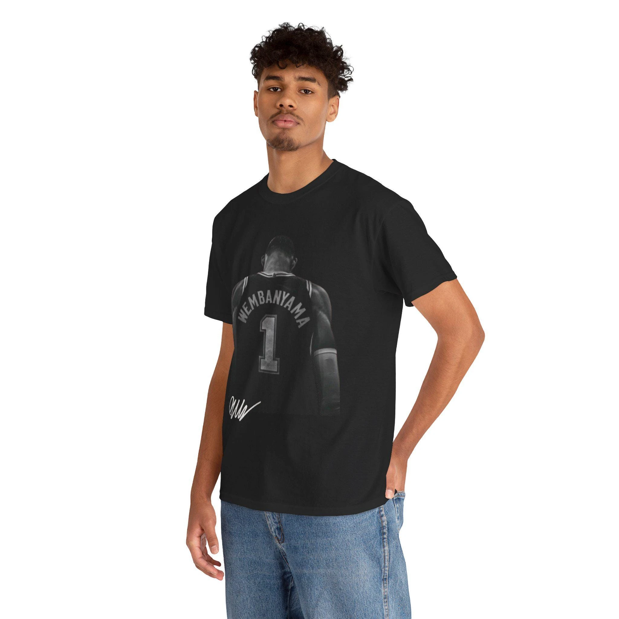 Victor Wembanyama San Antonio T Shirt Autograph Edition Retro Round Neck Printed T-shirt
