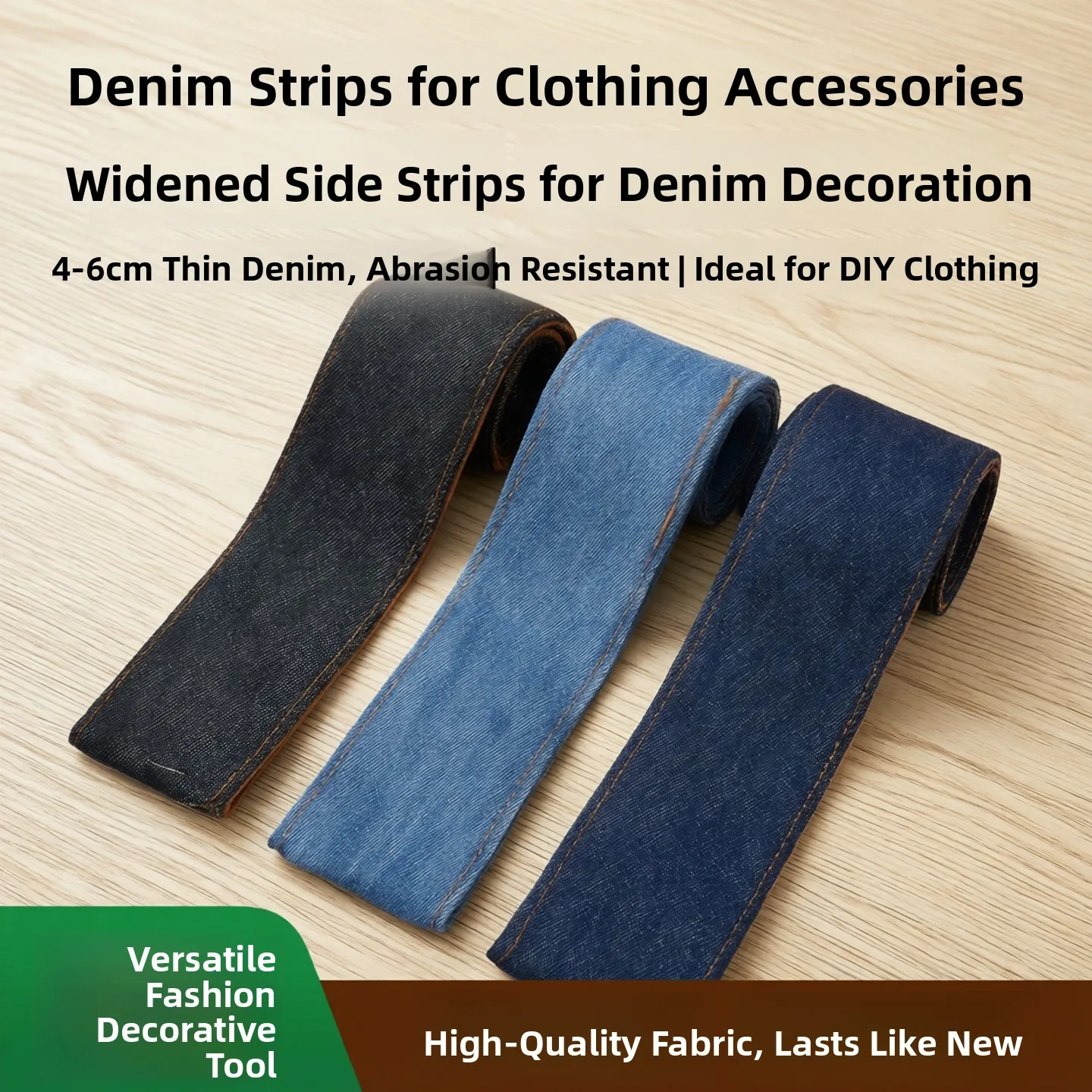 

Wide Side Strip Jeans Decorative Thin Wear Resistant Clothing Fabric 4cm6cm for DIY Sewing Elastic Band Home Textile