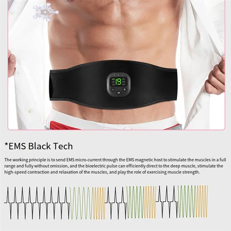 

EMS Electric ABS Abdominal Belt Smart Body Massager Fitness Massage Belts Equipment Cloth For Home Gym