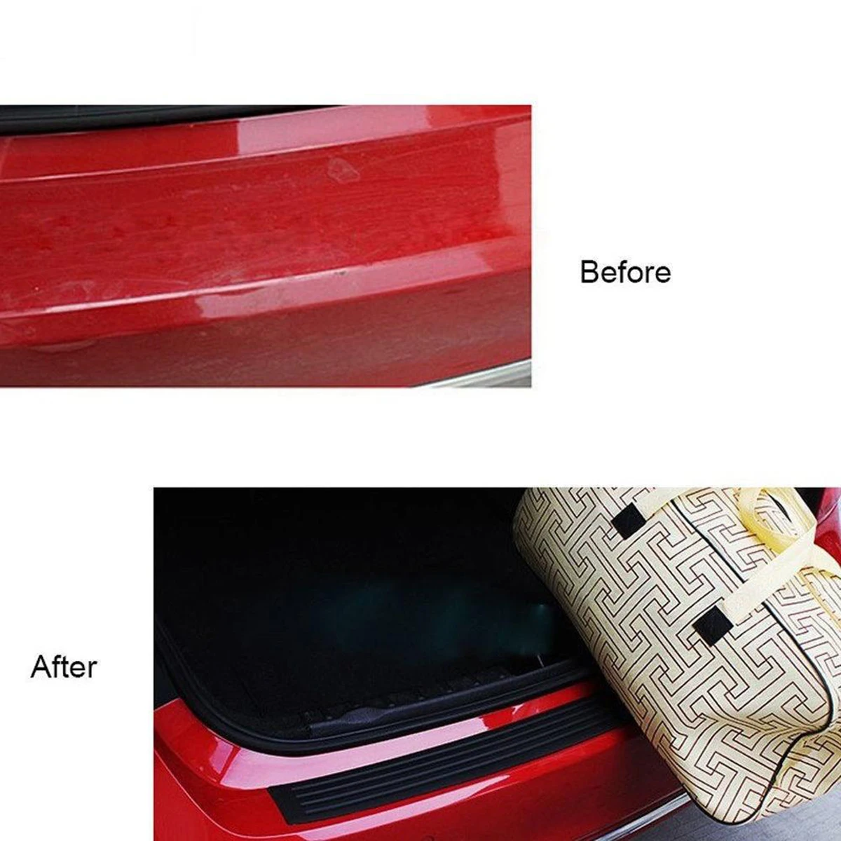 

2pcs 90x7.8cm Bumper Protector Strip Flexible Rubber Trim Car Anti PVC Crash Proof Decorative Strip for Car Bumper
