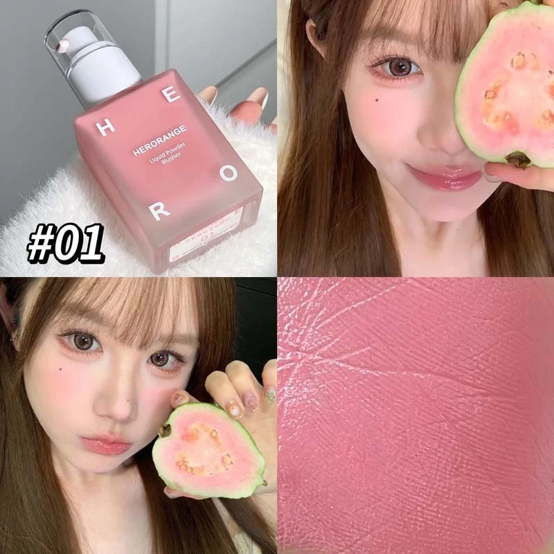 

Высококачественные жидкие румяна HERORANGE Vibrant Color Melting Liquid Blush: яркие, молодящие, осветляющие, для естественного макияжа.