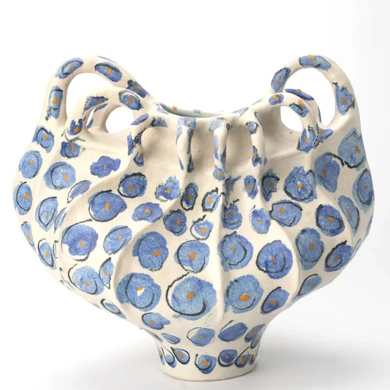 Wabi-sabi medieval style, stacked ceramic vase, high-end desktop home furnishing, soft furnishings, decorative ornaments