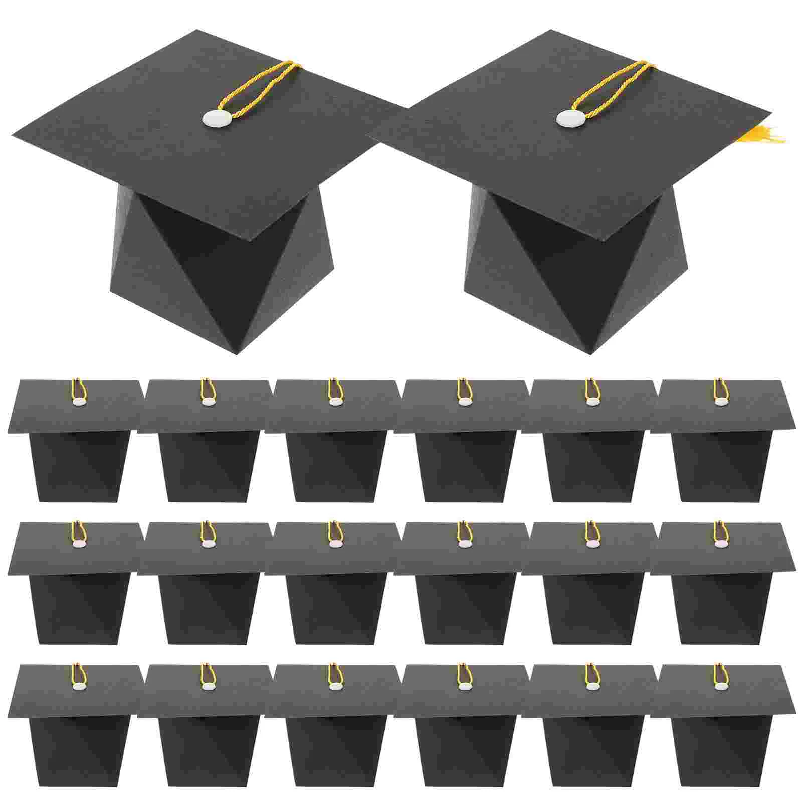 

50 Pcs Bachelor Hat Packing Box Cake Boxes Favor Small Grad Candy Graduation Party Holder Chocolate