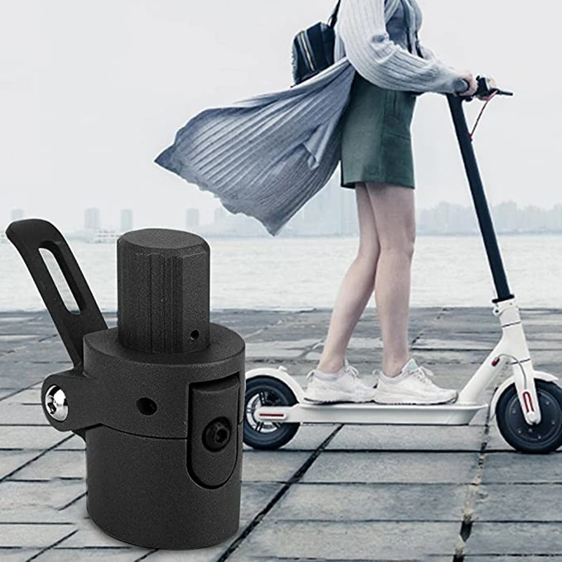 Folding Pole Base - Lock Screw Hook Metal Connector - Compatible With M365 Electric Scooter(Black)