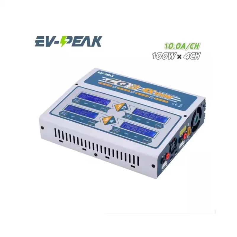 EV-Peak 100W x 4 CQ3 RC Balance Lipo Battery Charger Nimh Nicd lithium Battery Charger Discharger with Digital LCD Screen Dro