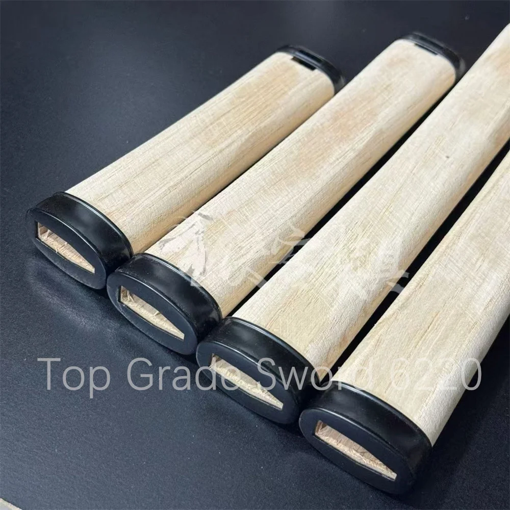 Good Quality HandMade Hardwood Wood Tsuka Handle + Fuchi Kashira For Japanese Sword Samurai Katana DIY Fittings Sword Parts - view 2