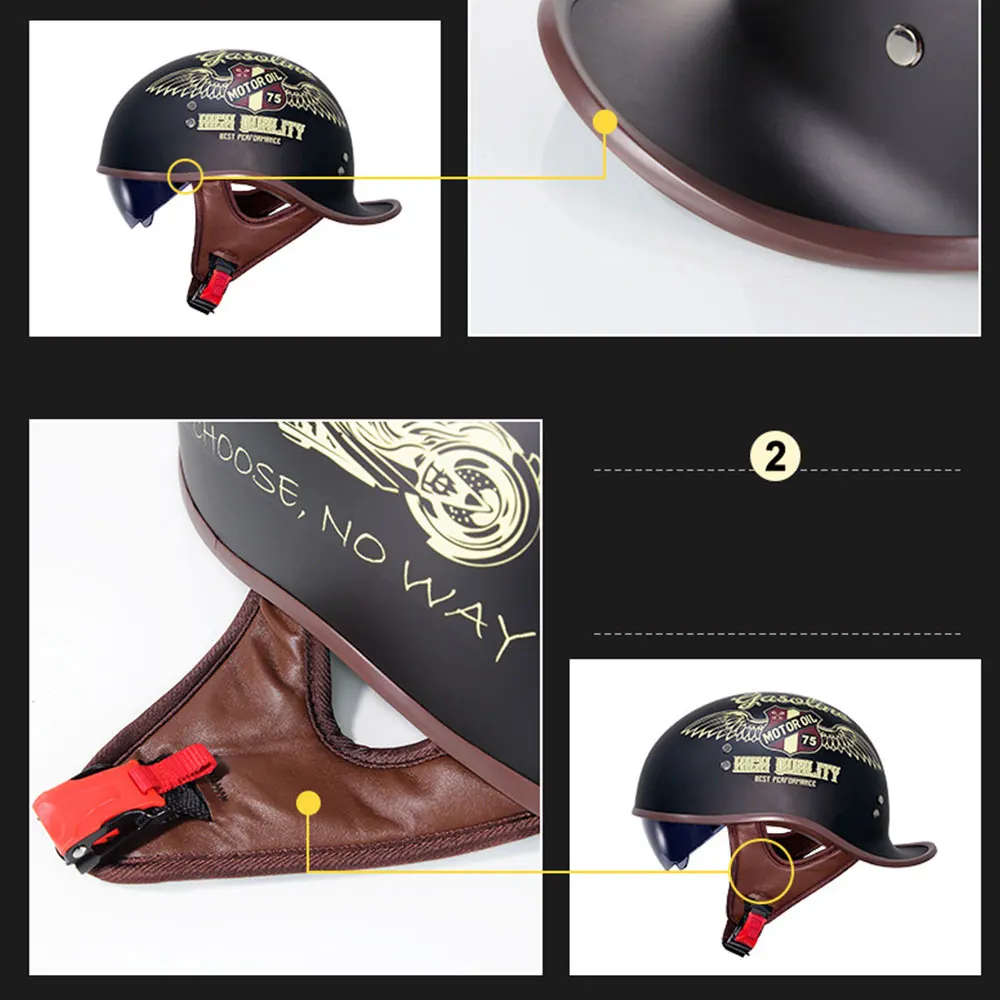 Yeni motosiklet Retro kask DOT sertifikası yarım kask kask Moto motosiklet aksesuarları Moto kask motokros dört mevsim